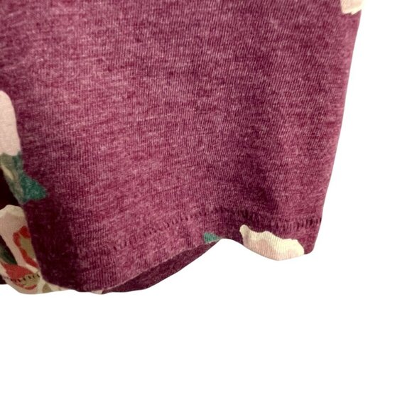 EVRI Everyday Tee Plum Floral V-Neck Long Sleeve Relaxed Fit Cotton Blend 2X - Picture 11 of 13